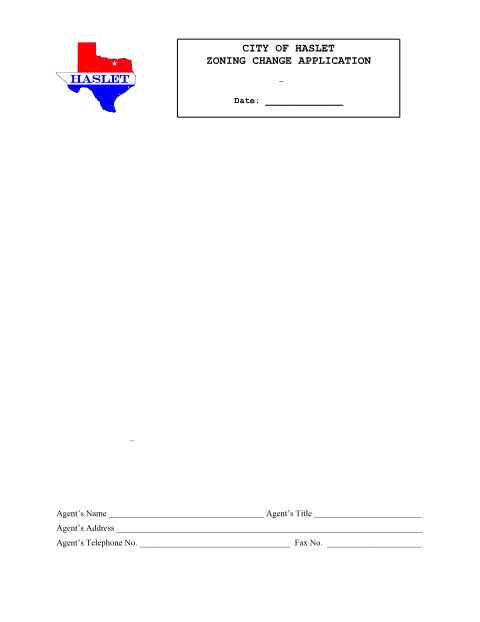 First page of the Zoning Change Application