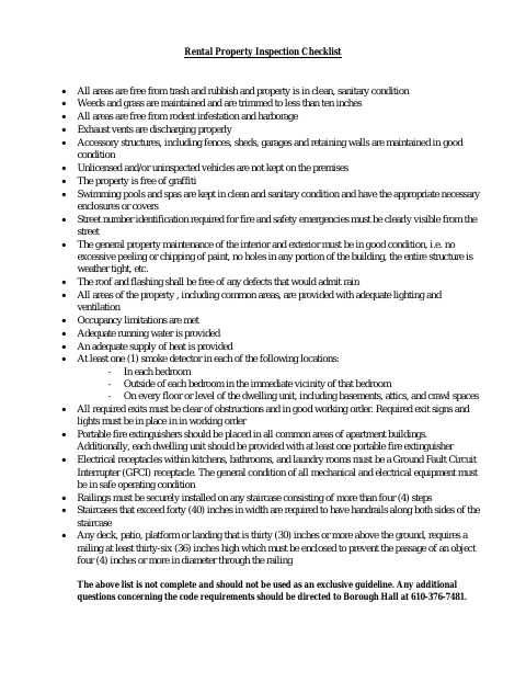 First page of the Rental Unit Permit Application