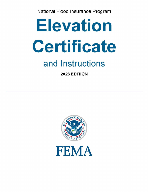 First page of the Elevation Certificate and Instructions