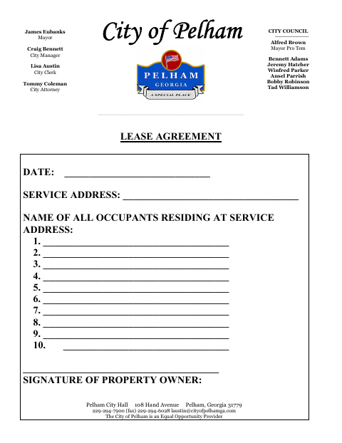 First page of the Lease Agreement