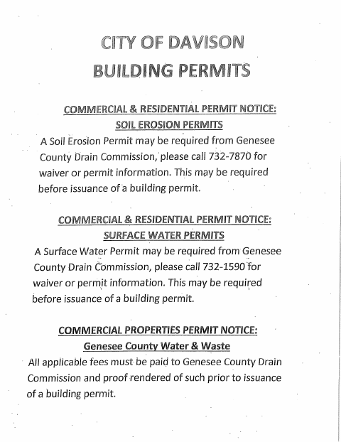 First page of the Building and Zoning Compliance Permit Application