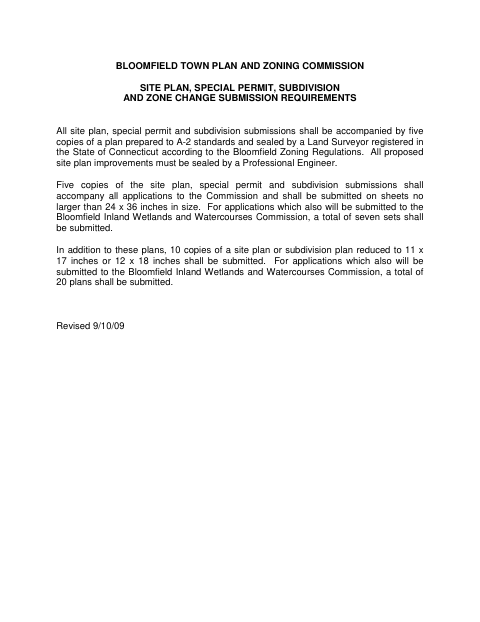 First page of the Subdivision Application