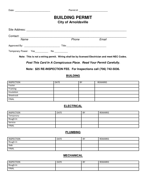 First page of the Building Permit