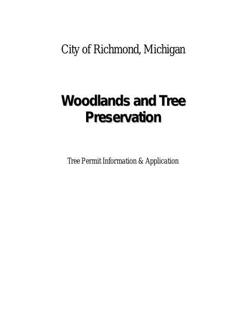 First page of the Tree Permit Information & Application