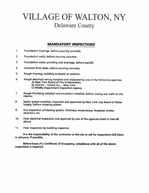 First page of the Building/Zoning Permit Application