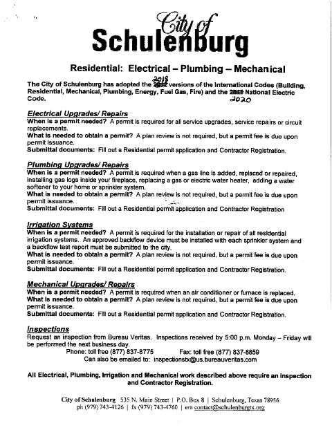 First page of the Residential Subcontractor Application