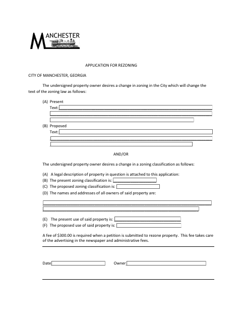 First page of the Application for Re-Zoning