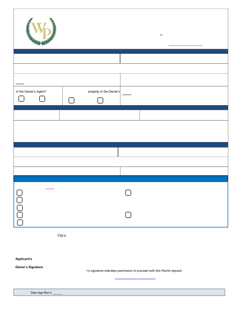 First page of the Special/Specific Use Permit Application