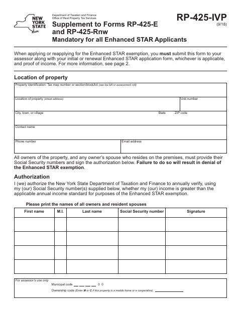 First page of the Enhanced STAR Income Verification Supplement