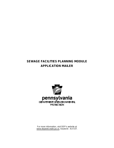 First page of the Sewage Facilities Planning Module Application Mailer