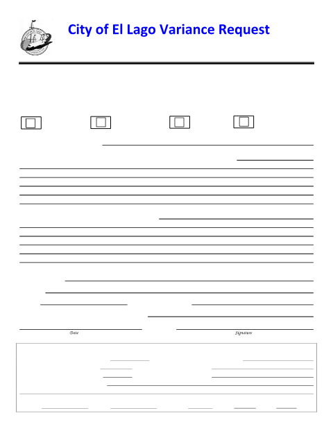 First page of the Variance Request Form