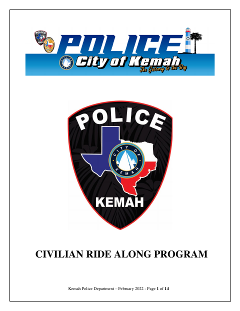 First page of the Civilian Ride-Along Application