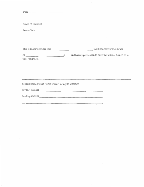 First page of the Homeowner Consent Form Utilities