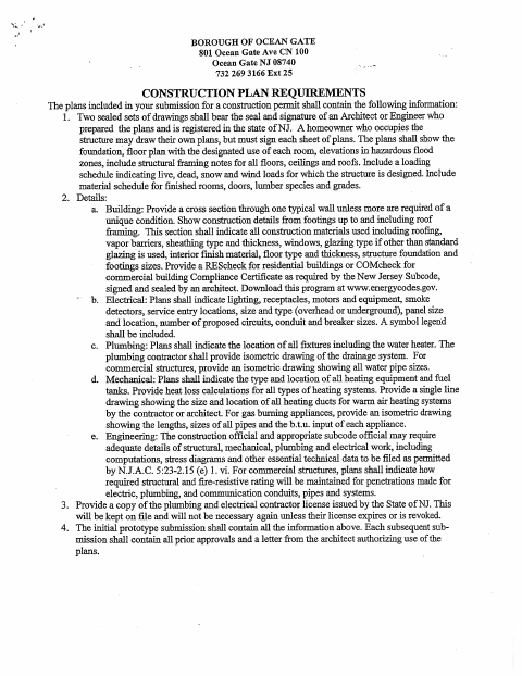 First page of the New Building Construction Permit Application