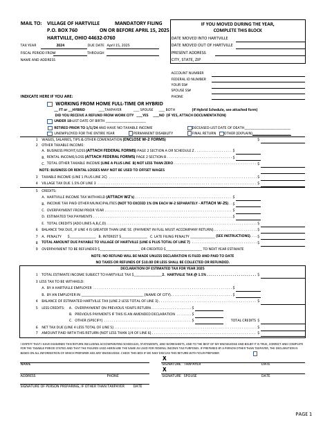 First page of the 2024 Individual And Business Income Tax Form