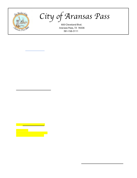 First page of the Zoning Board of Adjustment Application
