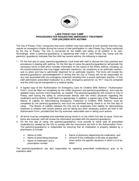 First page of the Emergency Treatment for Children With Asthma