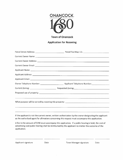 First page of the Rezoning Application