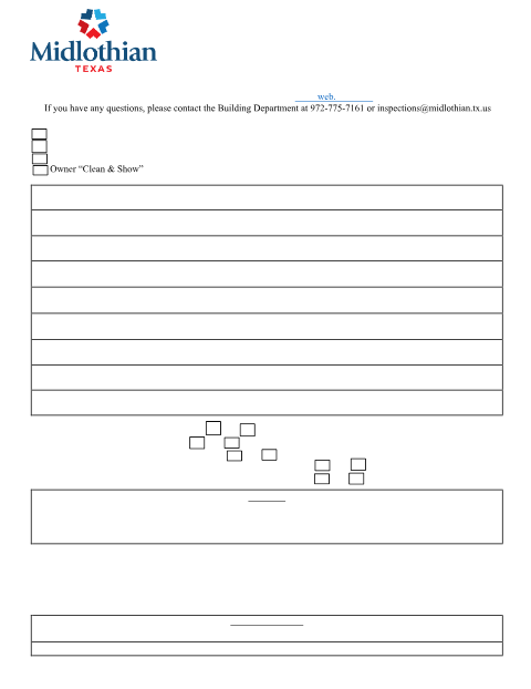 First page of the Certificate of Occupancy Permit Application