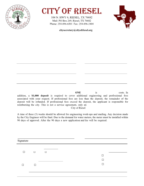 First page of the Hydraulic Investigation Application