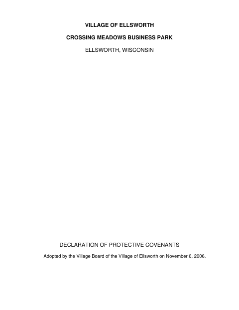 First page of the Declaration of Protective Covenants