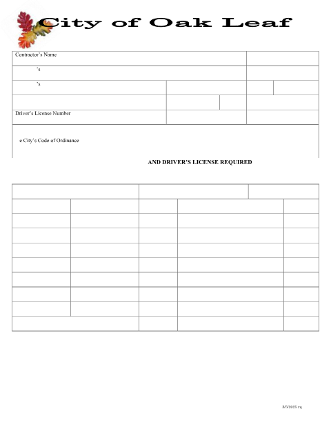First page of the General Contractor Registration Application