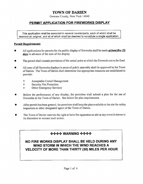 First page of the Fireworks Display Application