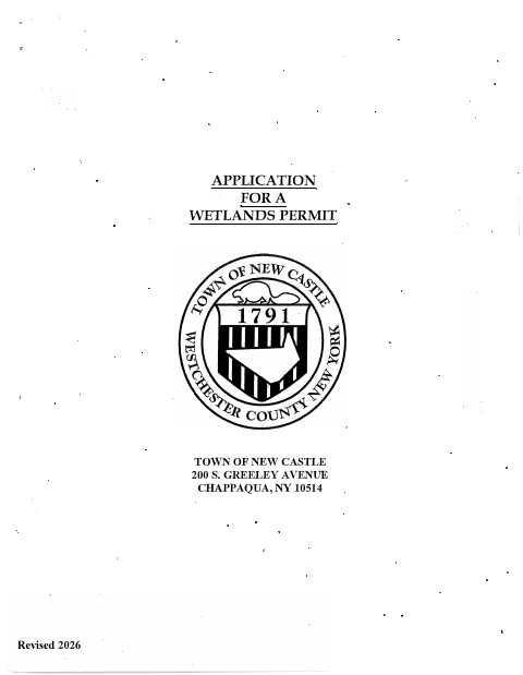 First page of the Application for a Wetlands Permit