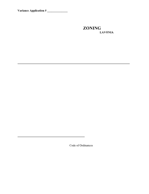 First page of the Variance Application