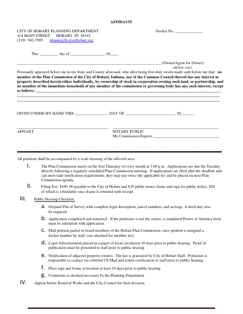 First page of the Petition to Vacate and Affidavit