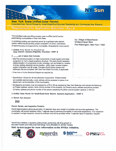 First page of the Solar Permit