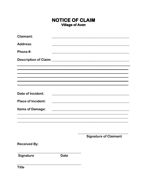 First page of the Notice of Claim