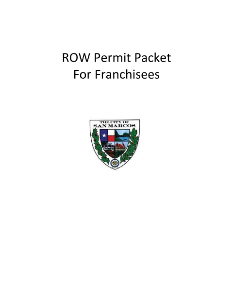 First page of the Franchisee Right-of-Way Permit Packet