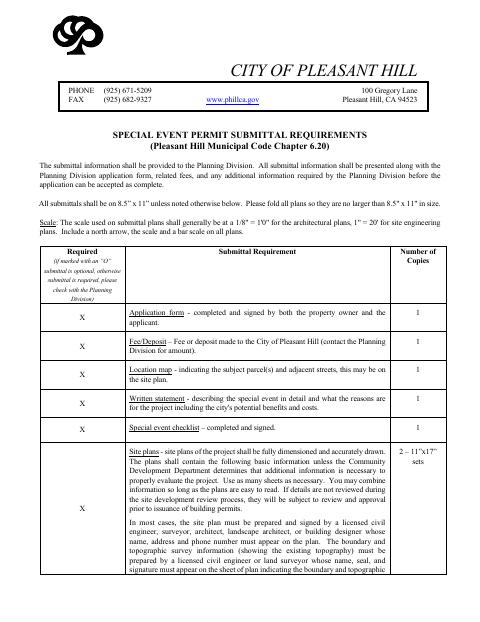 First page of the Special Event Cost Recovery Agreement
