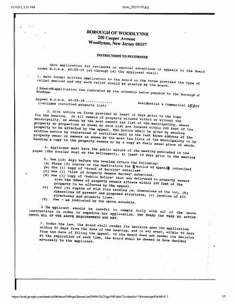 First page of the Land Development Application
