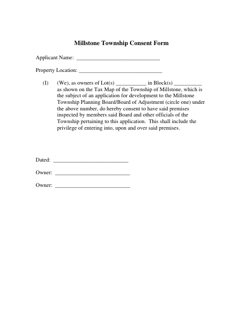 First page of the Consent Form