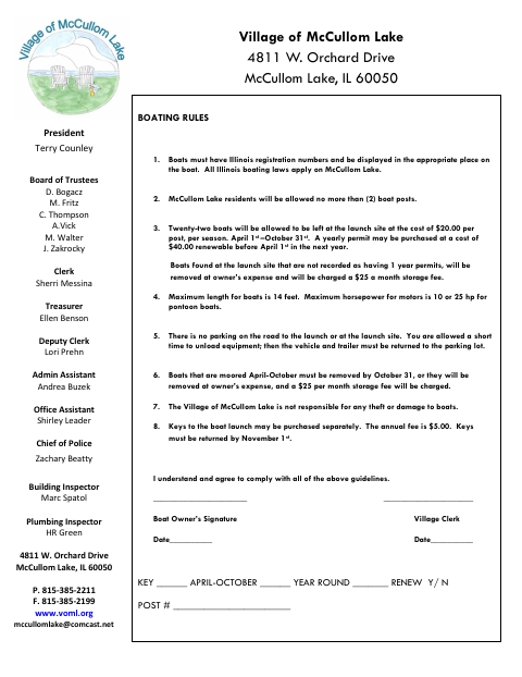 First page of the Boating Rules