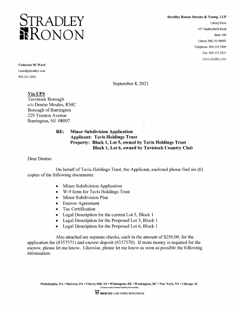 First page of the Minor Subdivision Application