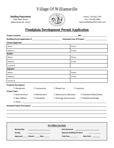First page of the Floodplain Development Permit Application