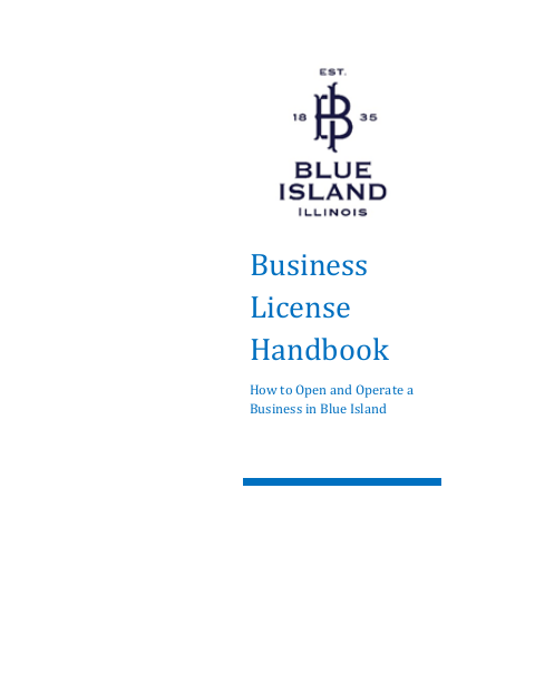 First page of the Business License Handbook and Application
