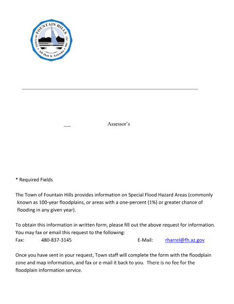 First page of the Request for Special Flood Hazard Area Information