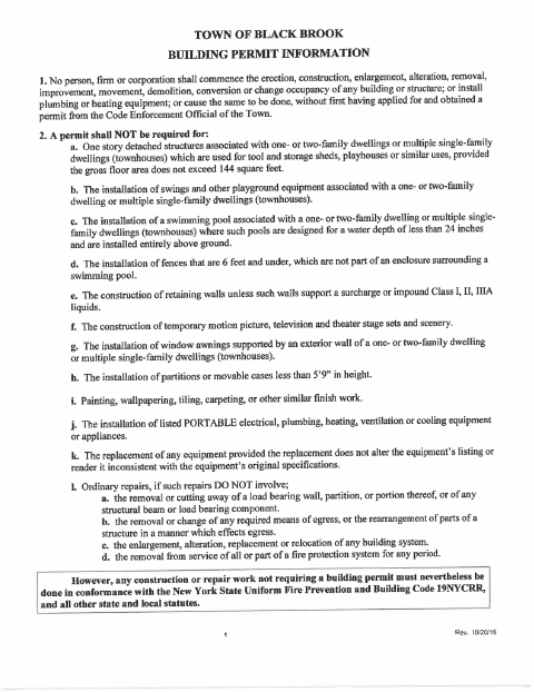 First page of the Building Permit Application