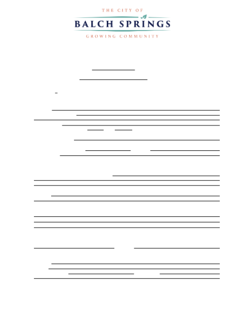 First page of the Application for Final Plat