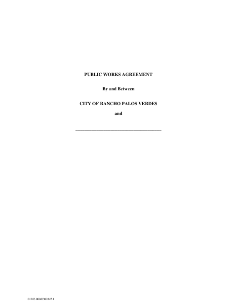 First page of the Public Works Agreement