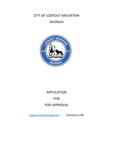 First page of the Application for POD Approval