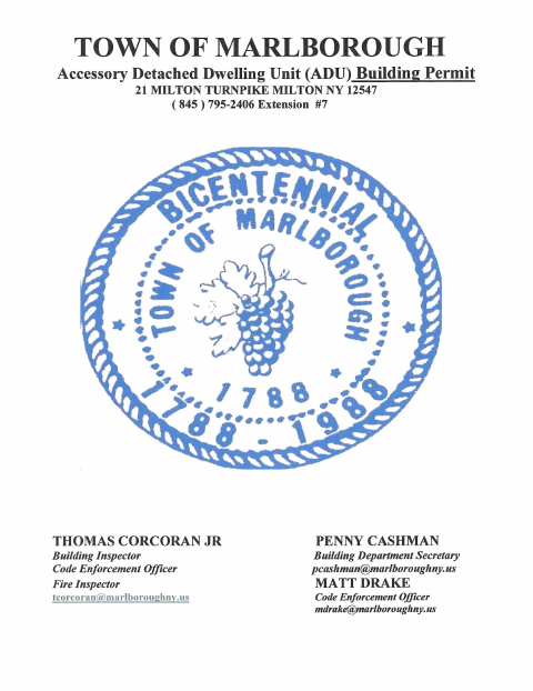 First page of the Accessory Detached Dwelling Unit Building Permit Application