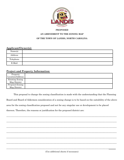 First page of the Proposed Amendment to the Zoning Map