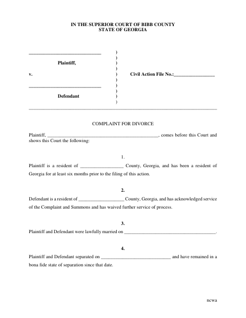 First page of the Divorce Without Children With Agreement