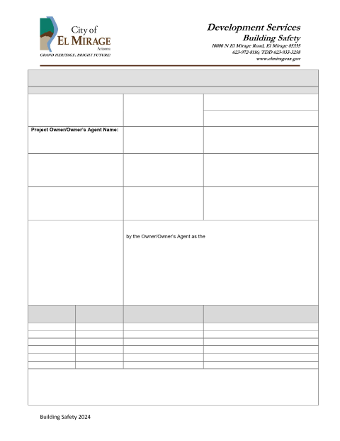 First page of the Special Inspections Certificate