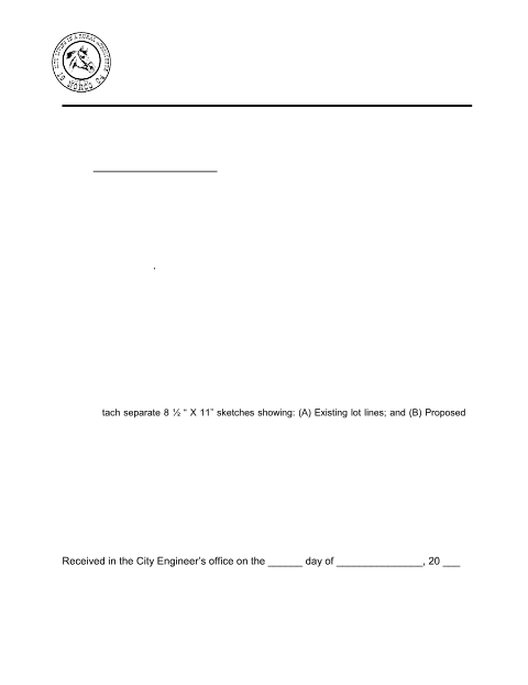 First page of the Lot Line Adjustment Application